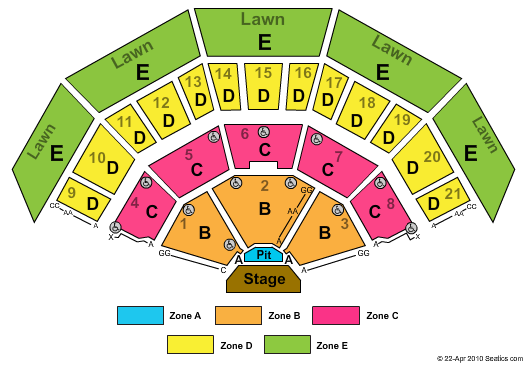 American Family Insurance Amphitheater End Stage With Pit Zone Seating Chart